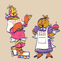 FNaF Fanart ❥ Chica &amp; Toy Chica Redesign